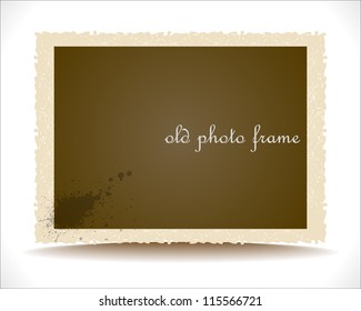 Old Photo Frame. Vector Design Template.