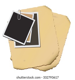 Old photo frame, vector illustration