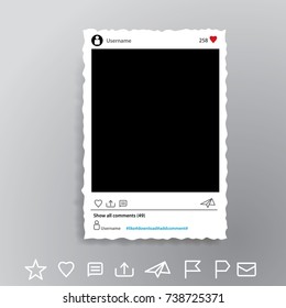 old photo frame, vector illustration