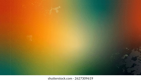 Fundo de sobreposição de vazamento de luz de foto antiga com textura gradiente granulada. Filme câmera retro filtro de desfoque com ruído, poeira. Efeito de flare de lente abstrato . Cartaz de vetor retro com grãos e manchas de esfregaço.