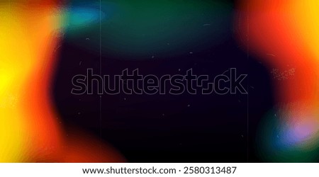 Old photo light leak overlay effect with colorful gradient. Camera film filter. Abstract retro lens flare burn effect background. Cover with dust and bokeh noise. Blur vector backdrop.