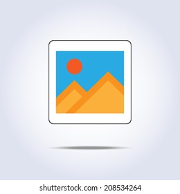 Old photo pyramid frame icon vector illustration
