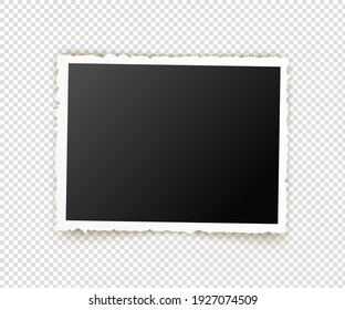 Old photo. Retro image frames. Empty snapshot frame template. Vector illustration isolated on transparent background