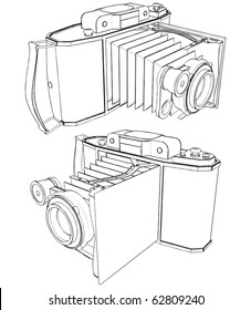 Old Photographic Camera Vector 02