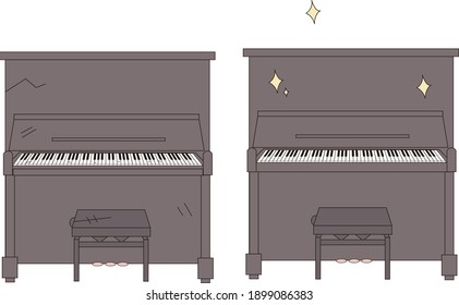 altes Klavier und neues Klavier