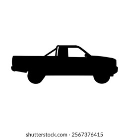 Old pickup truck silhouette vector illustration design on white background.