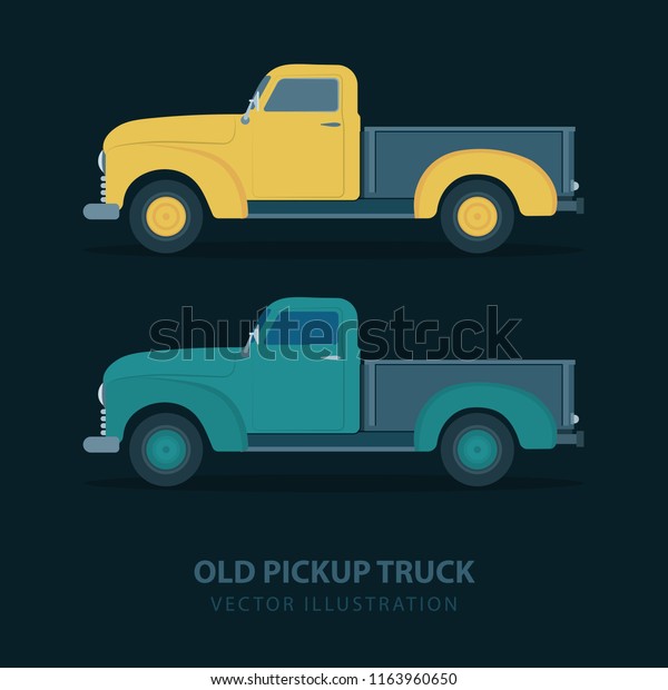 Old Pickup Truck Vintage Car Tow Stock Vector Royalty Free