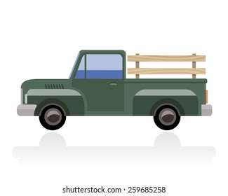 old pickup truck, vintage green pickup