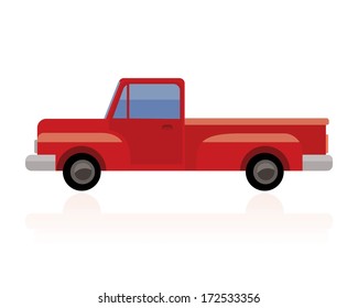 old pickup truck, vintage red pickup