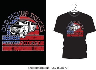 alte Pickup-Trucks gebaut, um zu halten. T-Shirt-Design. Grafik'