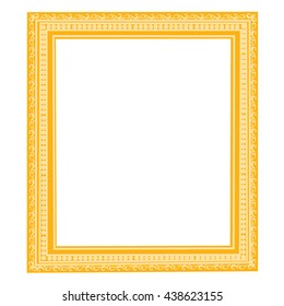 Old picture golden frame. vector illustration.