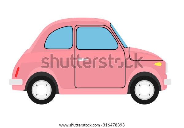 Old Pink Car Isolated On White Stock Vector (royalty Free) 316478393