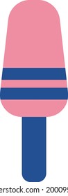 Old pink microphone, illustration, on a white background.