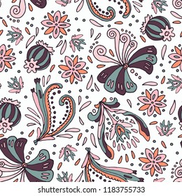 Old pink paisley in pattern texture.