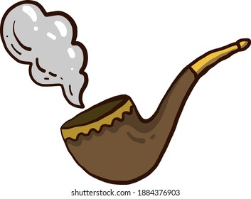 Old pipe , illustration, vector on white background