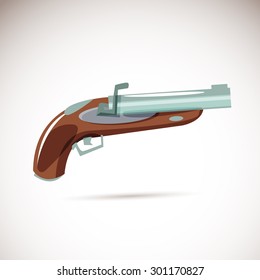  Old Pirate Gun - vector illustration