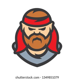 Old Pirate Vector Cartoon illustration.