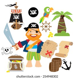 Old pirate vector illustration