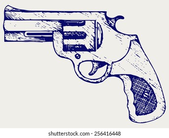 Old pistol. Doodle style