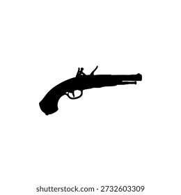 Ilustração vetorial de ícone de silhueta de pistola antiga.




