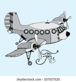 old plane vector drawing