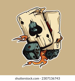 Old Playful Pirate Cards vector