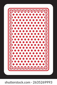 Old playing card background. Red and white