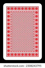 Old playing card red and white background