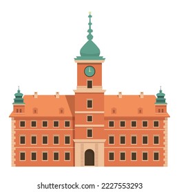 Alte polnische Gebäude Ikone Cartoon Vektor. Tourismus in Polen. Landeskultur