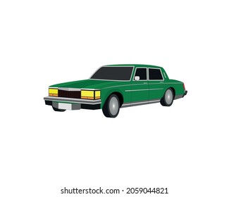 An old popular classic car in perspective. American culture of the 20th century.