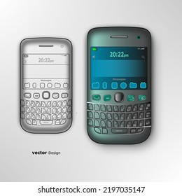 old popular querty smartphone design vector