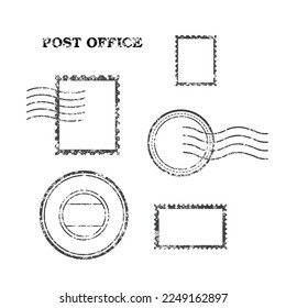 Old postal letter with postmark stamps