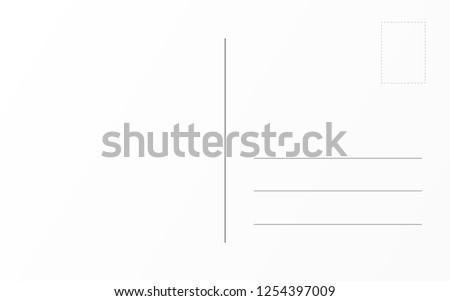 Old postcard back template. Travel postal card design template