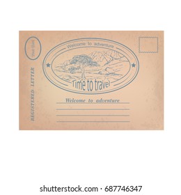     Old postcard with nature 