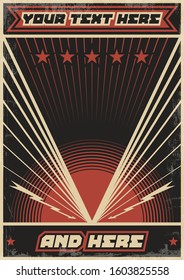 Old Poster Template, Black Red White Background, Grunge Texture Pattern