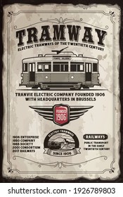 old poster of a tramway