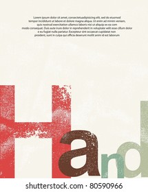Old print background. Hand