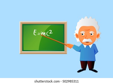 Old professor teaching in class vector