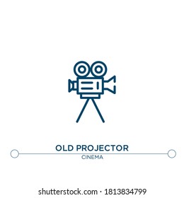 old projector outline vector icon. simple element illustration. old projector outline icon from editable cinema concept. can be used for web and mobile
