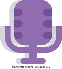 Old purple microphone, illustration, vector on white background.