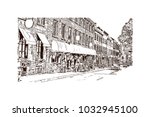 Old Quebec, Canadian Province in eastern Canada. Hand drawn sketch illustration in vector.