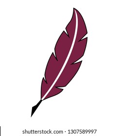 Old quill feather quill and ink icon vector illustration isolated on white eps 10