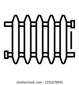 Old radiator icon. Outline old radiator vector icon for web design isolated on white background