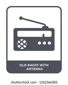 old radio with antenna icon vector on white background, old radio with antenna trendy filled icons from Ultimate glyphicons collection, old radio with antenna simple element illustration