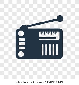 Old Radio with Antenna vector icon isolated on transparent background, Old Radio with Antenna transparency logo concept