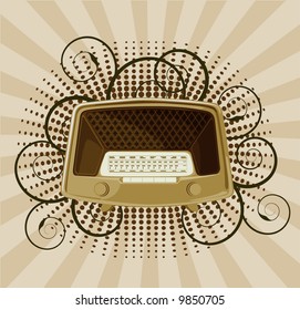 old radio - brown