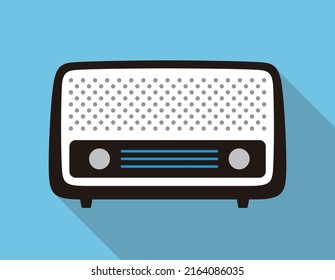 Old radio flat fashion icon design  vector illustration