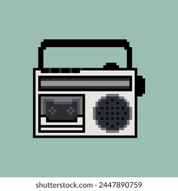 old radio fm pixel art	