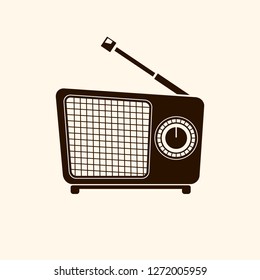 Old radio. Illustration of an old radio of the last century.Vector