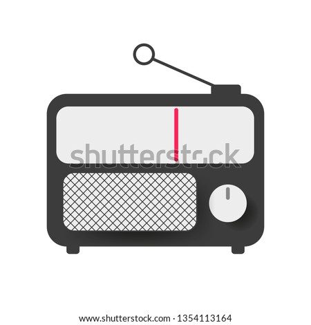 Old radio. Illustration of an old radio of the last century.Vector